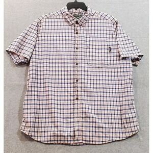 Woolrich Men's‎ Short Sleeve Button-Down Shirt Plaid Size XXL 100% Cotton